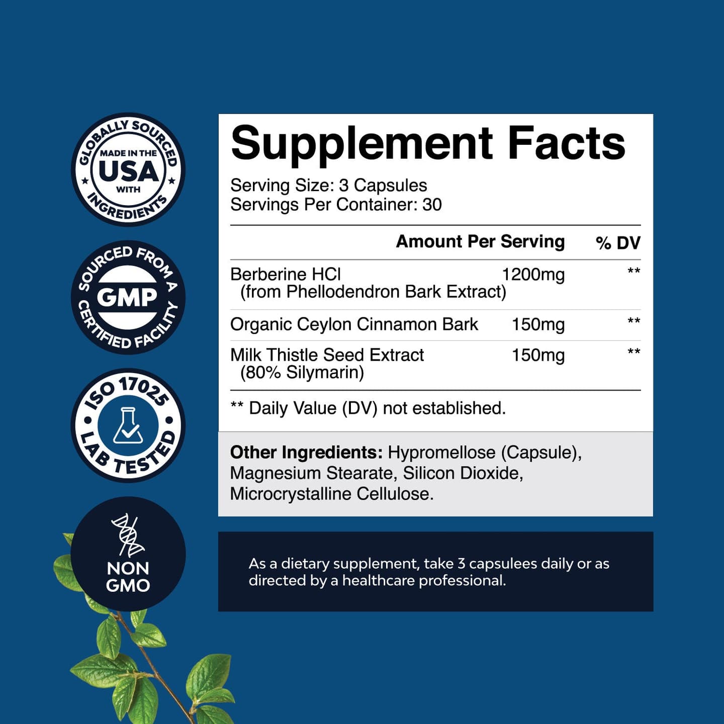 Berberine with Ceylon Cinnamon 1200mg per serving