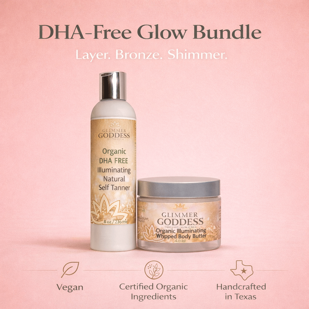 Best Organic DHA-Free Self Tanner + Bronzing Shimmer Bundle