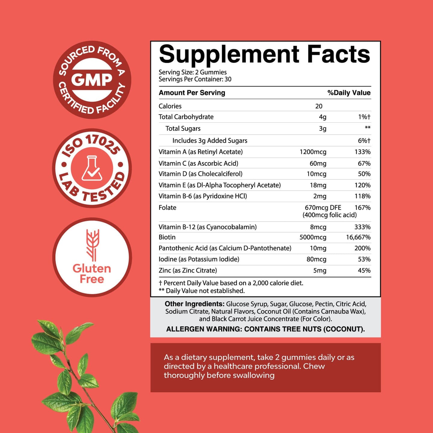 Biotin Gummies 5000mcg per serving