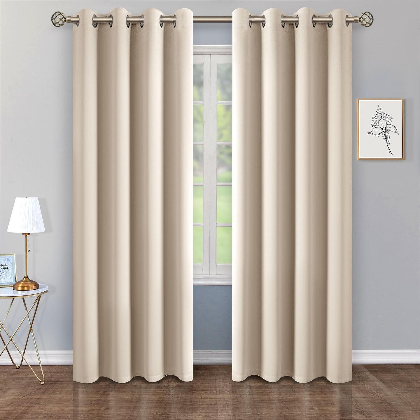 Blackout Curtains for Bedroom, Set of 2 Curtains for Living Room, Thermal Insulated Blackout Curtains