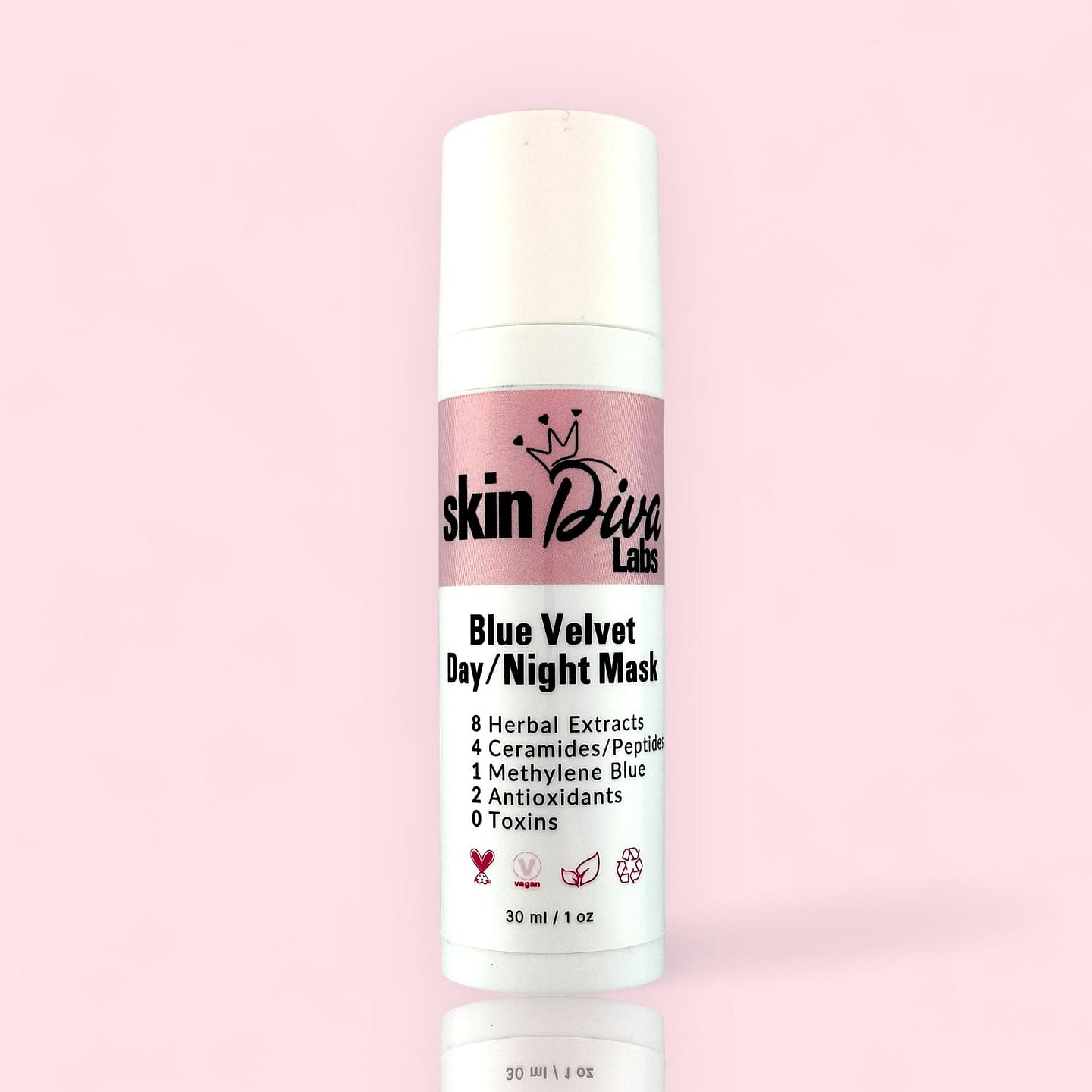 Blue Velvet Day/Night Mask by Skin Diva Labs - Vegan, Hyaluronic, Peptide Mask