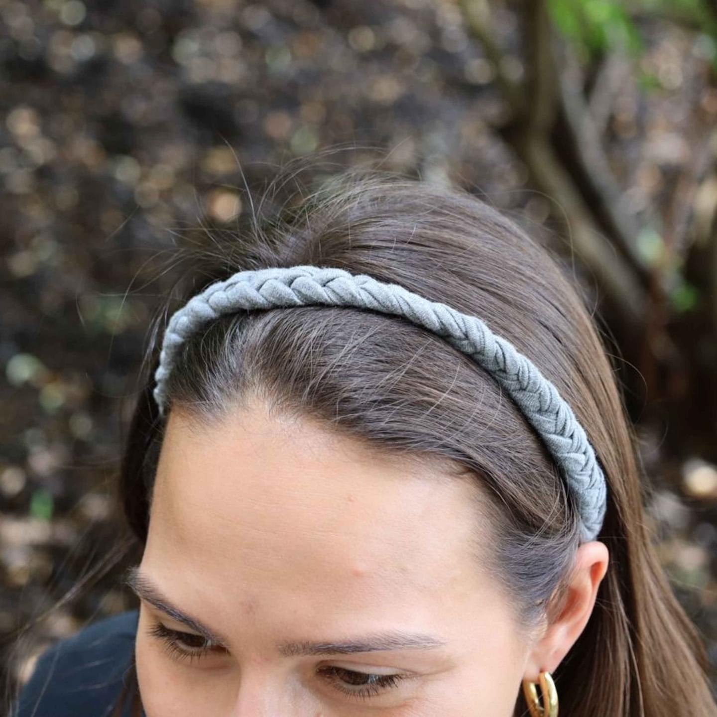 Braided Headband Gray