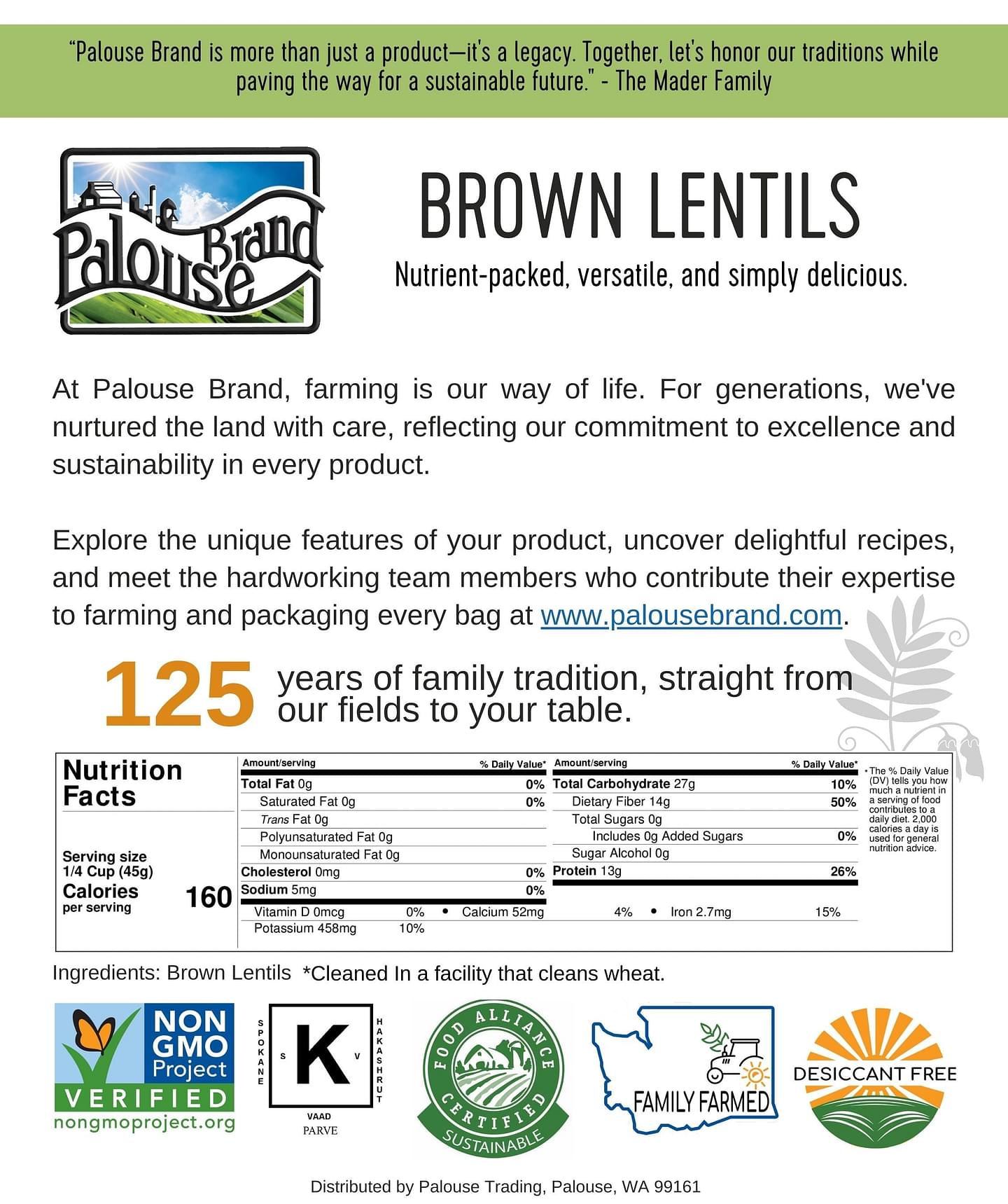 Brown Lentil Pack | 15 LBS