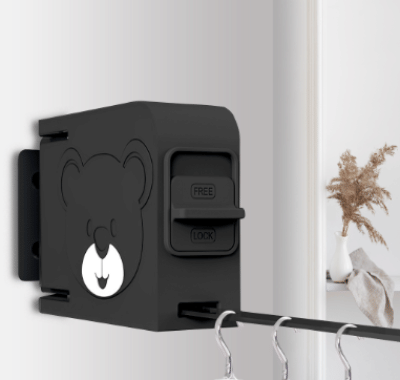SOGA 160mm Wall-Mounted Clothes Line Dry Rack Black