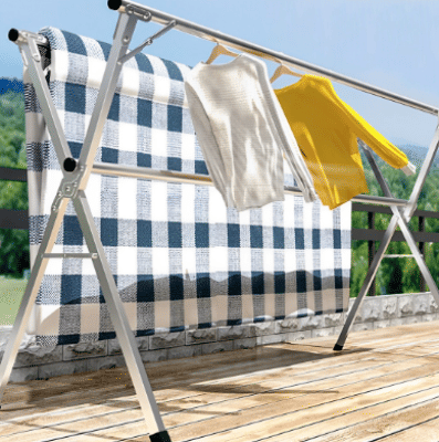 SOGA 2.0m Portable Standing Clothes Drying Rack 3 Poles