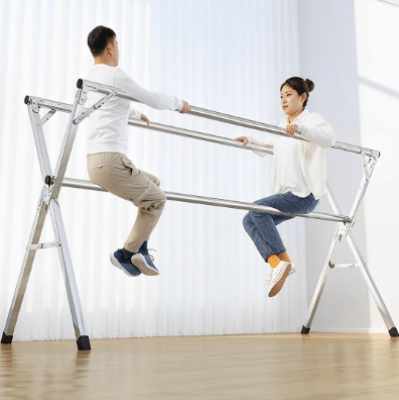 SOGA 2.0m Portable Standing Clothes Drying Rack 3 Poles