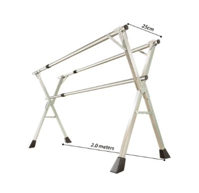 SOGA 2.0m Portable Standing Clothes Drying Rack 3 Poles