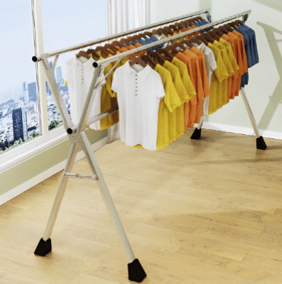 SOGA 2.0m Portable Standing Clothes Drying Rack 3 Poles