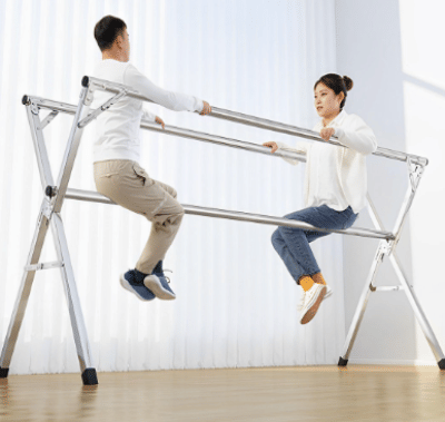 SOGA 2.4m Portable Standing Clothes Drying Rack 3 Poles