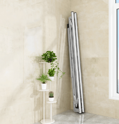 SOGA 2.4m Portable Standing Clothes Drying Rack 3 Poles