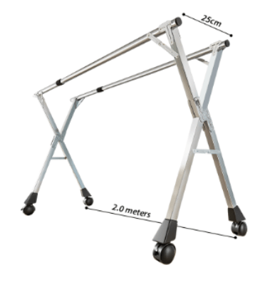 SOGA 2.0m Portable Standing Clothes Drying Rack with Wheels