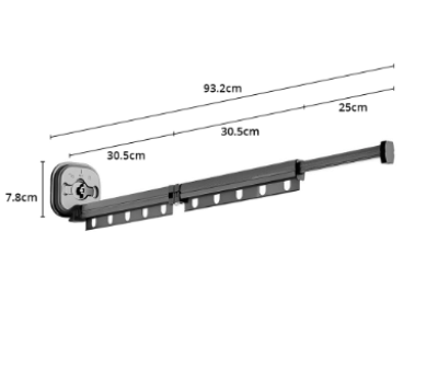 SOGA 93.2cm Wall-Mounted Clothing Dry Rack Retractable
