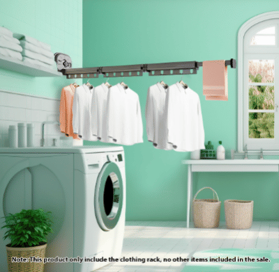 SOGA 127.5cm Wall-Mounted Clothing Dry Rack Retractable