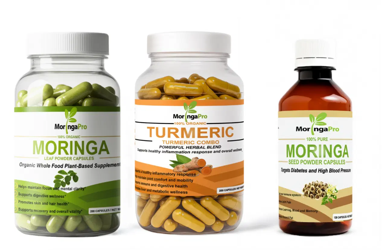 Moringa (200 units) + Turmeric Mix (200 units) + Seed Capsules (120 units)