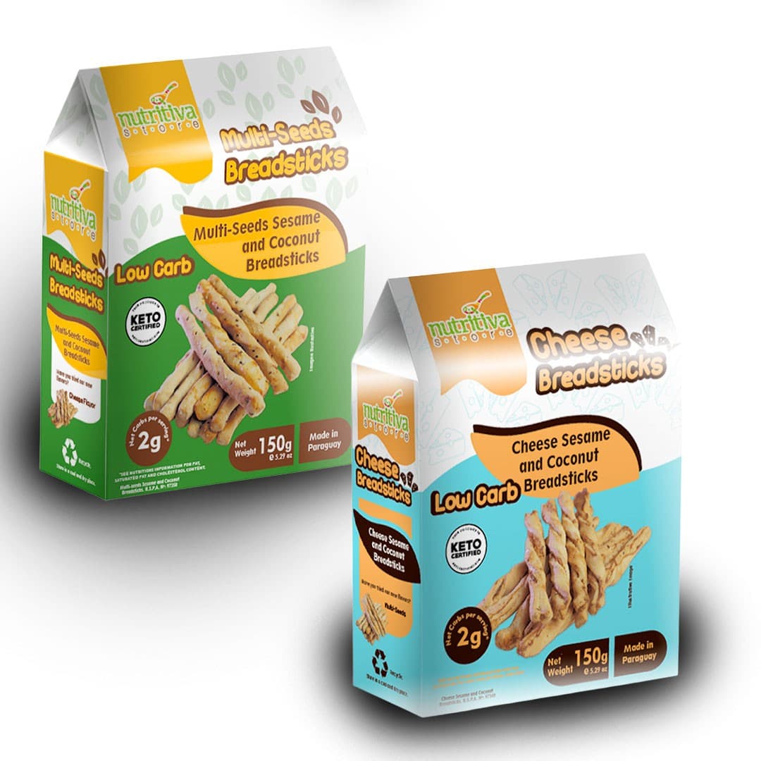 Keto Crunch Snack Combo: Cheese Breadsticks + Multi Seeds Breadsticks | Low Carb, Guilt-Free