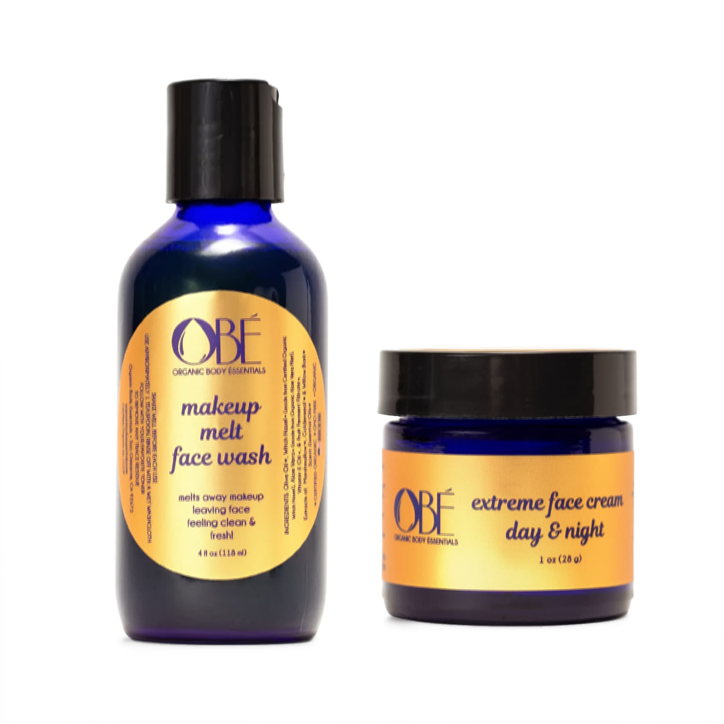 Organic Face Wash Makeup Remover + Organic Face Cream 
