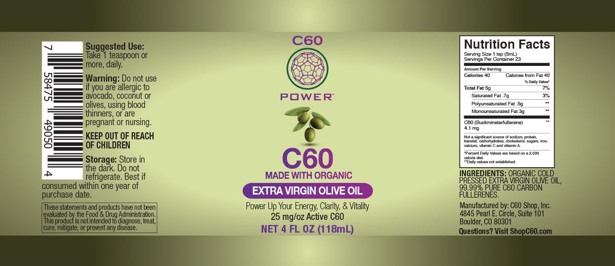 C60 Purple Power Organic Extra Virgin Olive Oil, 4 Fl Oz Organic Cold-Pressed Olive Oil, 99.99% Pure c60 Carbon Fullerenes, Lift the Oxidative Burden at the Cellular Level, Optimize Mitochondrial Function 4 Fl Oz (Pack of 1)