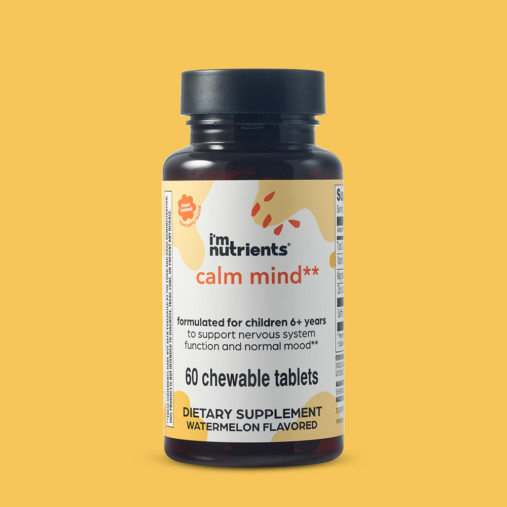 Calm Mind, Children's Chewable Supplement with Magnesium, Saffron, Zinc and Vitamin B6