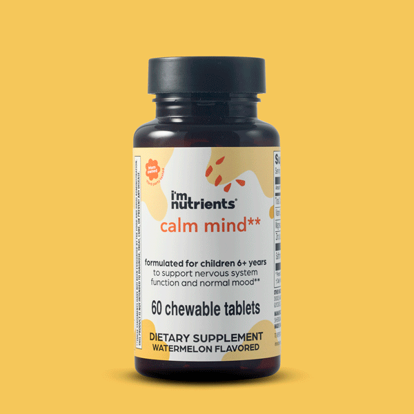 Calm Mind, Children's Chewable Supplement with Magnesium, Saffron, Zinc and Vitamin B6