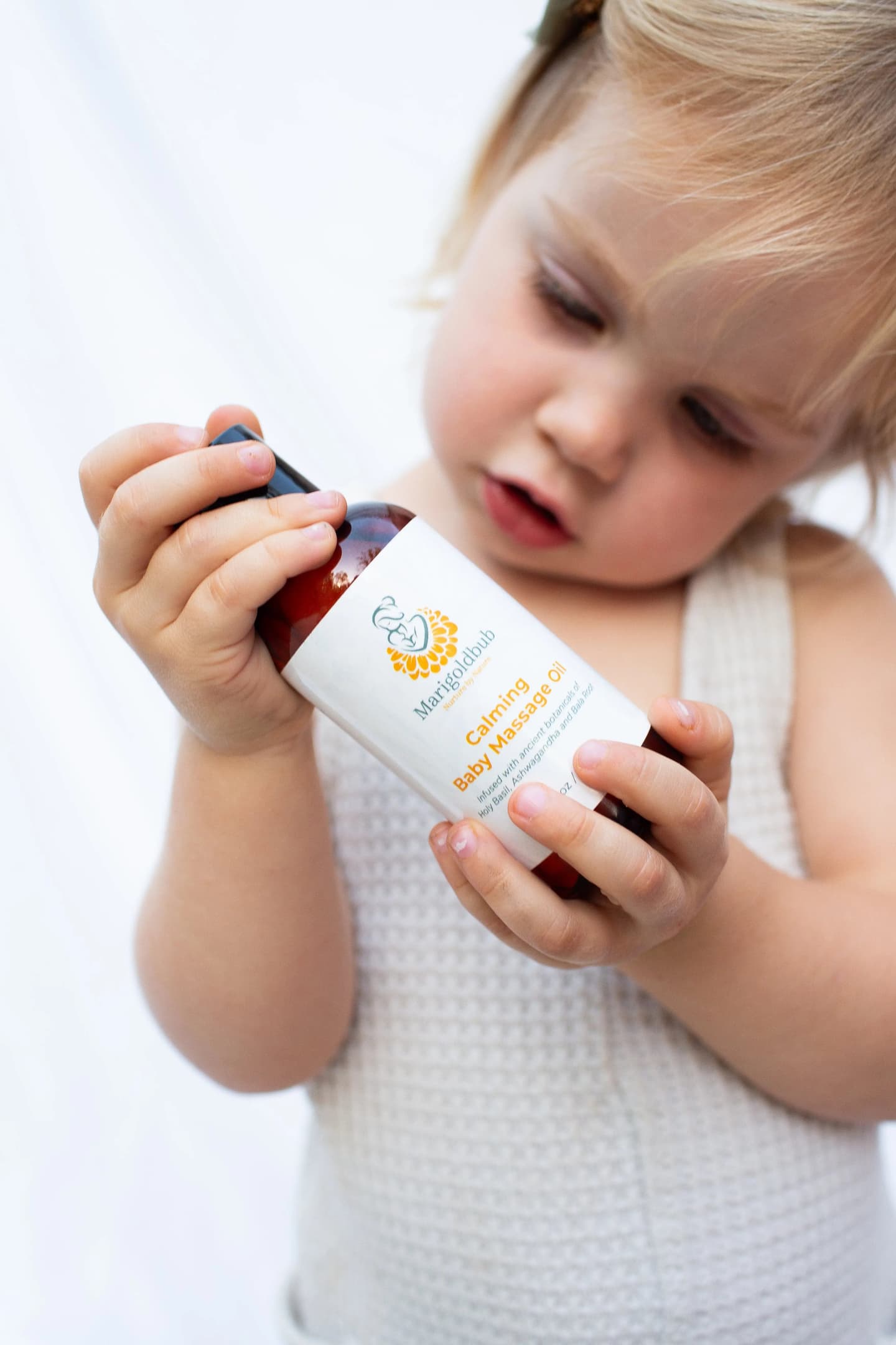 Calming Baby Massage Oil Lightweight Baby Oil with Sesame Oil, Ashwagandha & Lavender