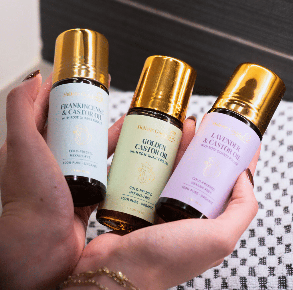 Castor Oil Trifecta Kit – 3 Roll-On Oils 50ml Each Castor Oil and Essential Oil Blend Set