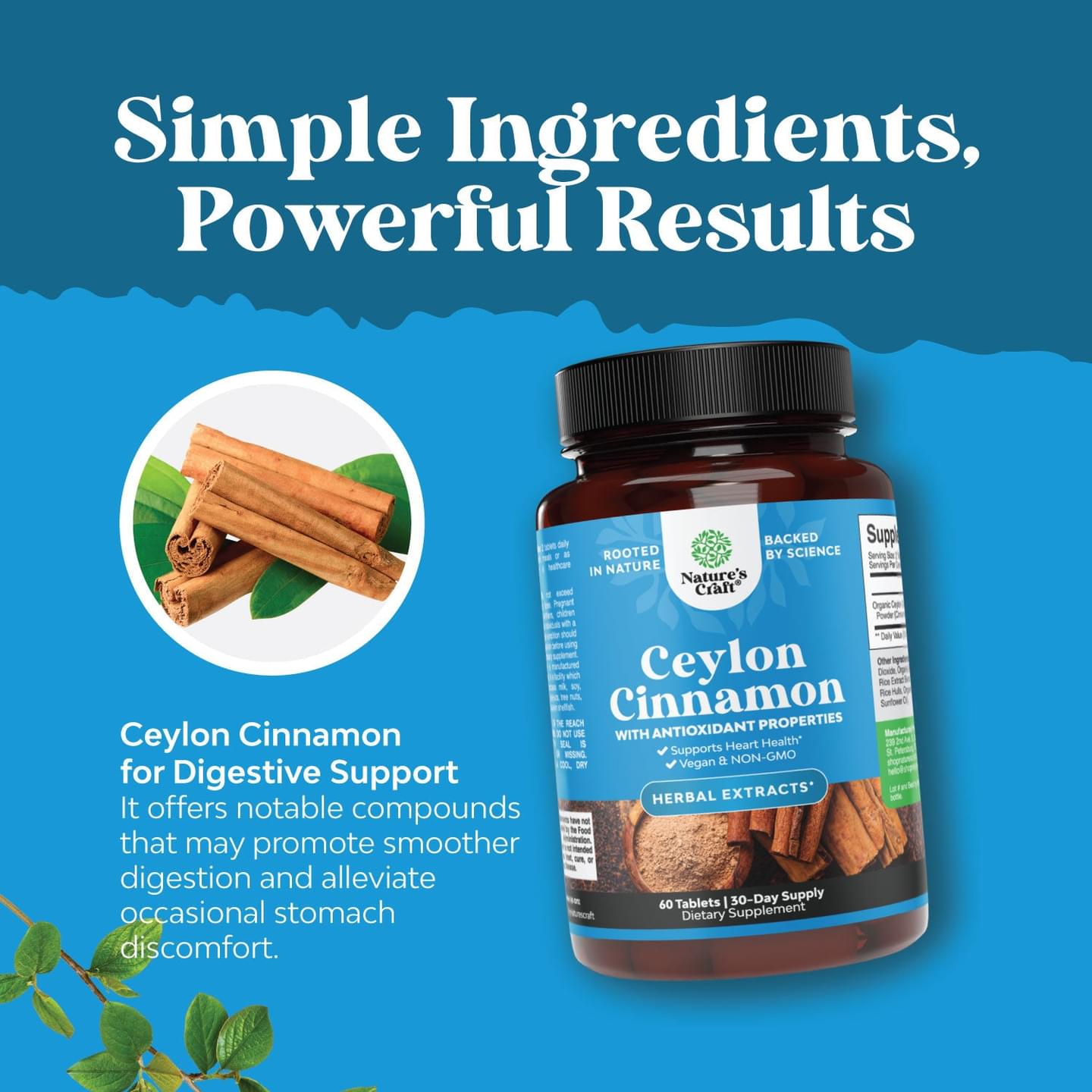 Ceylon Cinnamon 1000mg per serving