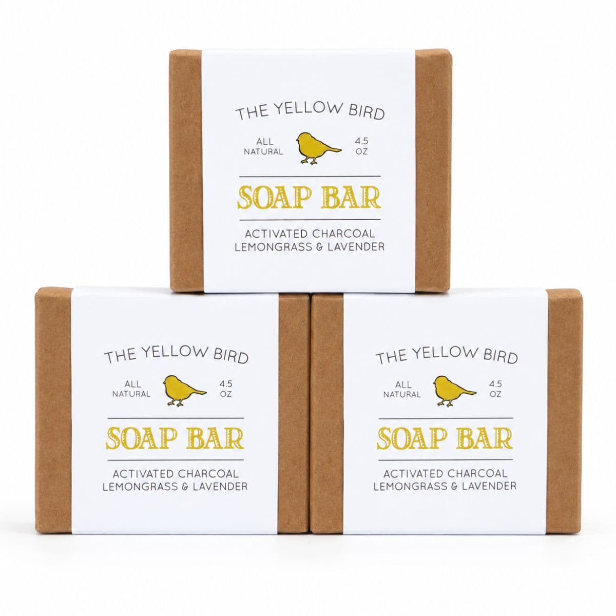 Activated Charcoal, Lavender, Lemongrass Soap Bars (3 Pack)