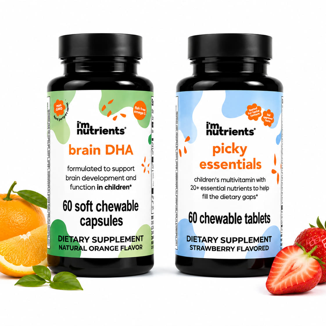Picky Essentials + Brain DHA Bundle – Daily Multivitamin and Omega-3 Brain Support for Growing Kids