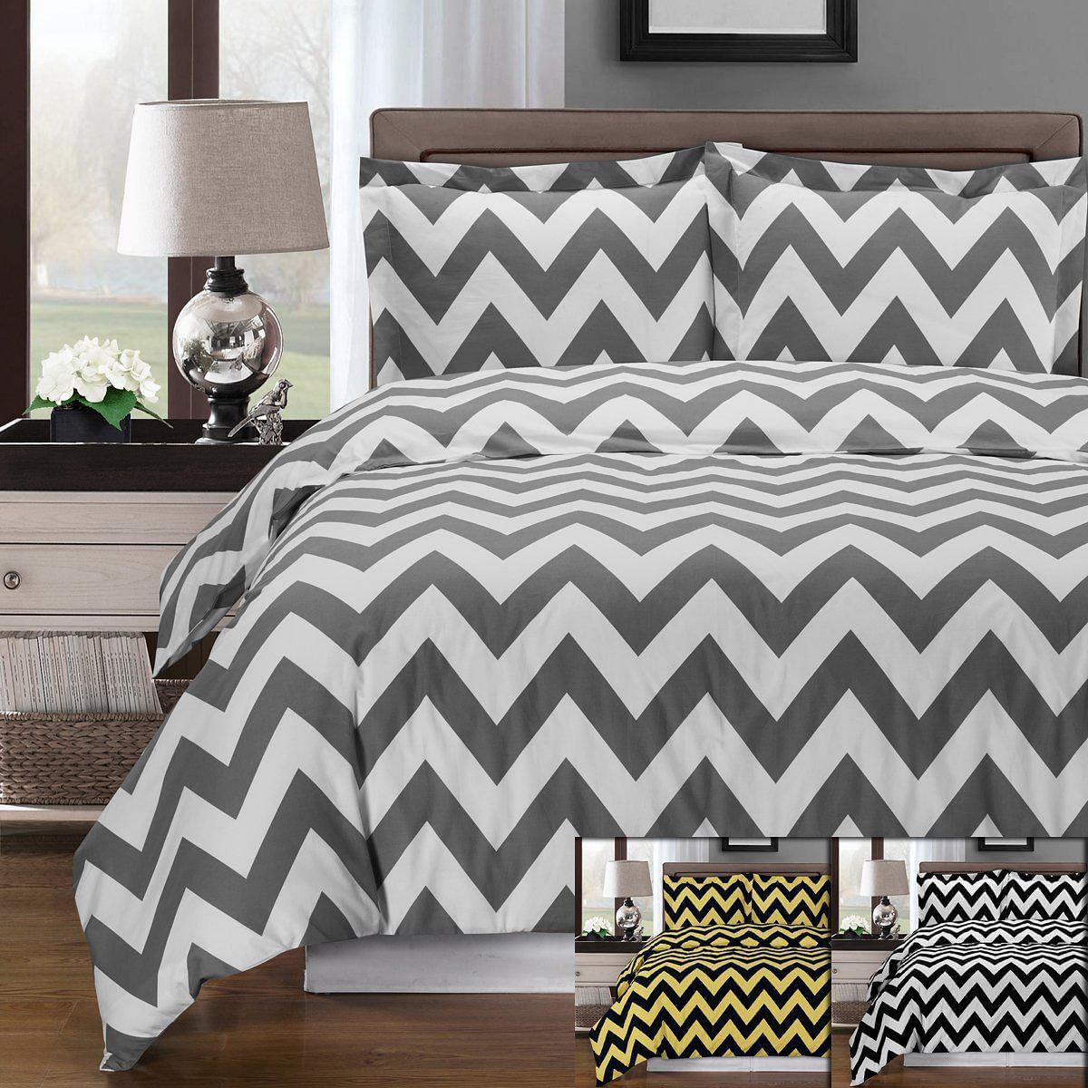 Chevron Combed Cotton Duvet Cover Set