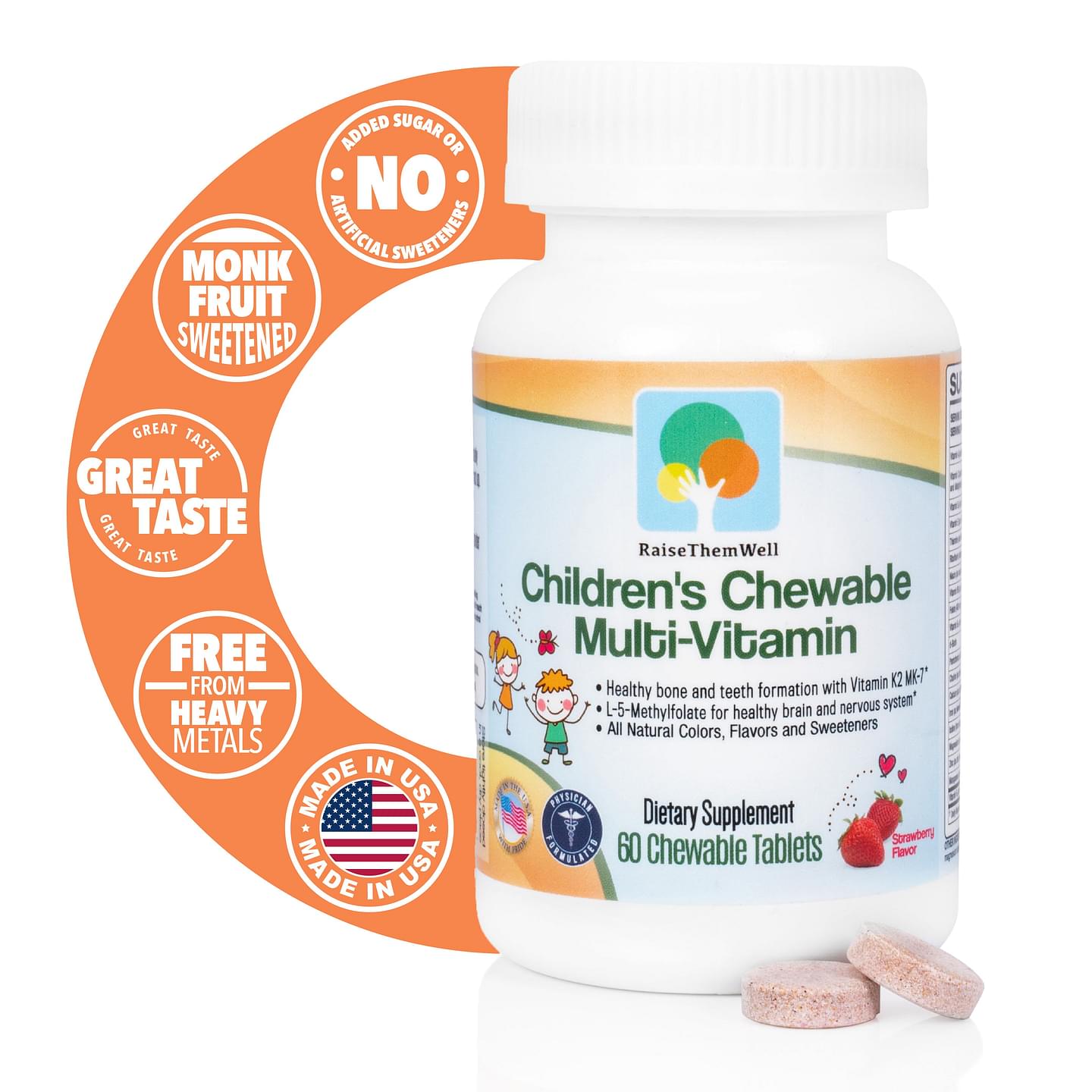 Children's Chewable Vitamin with All-Natural Colors, Flavors, and Sweeteners