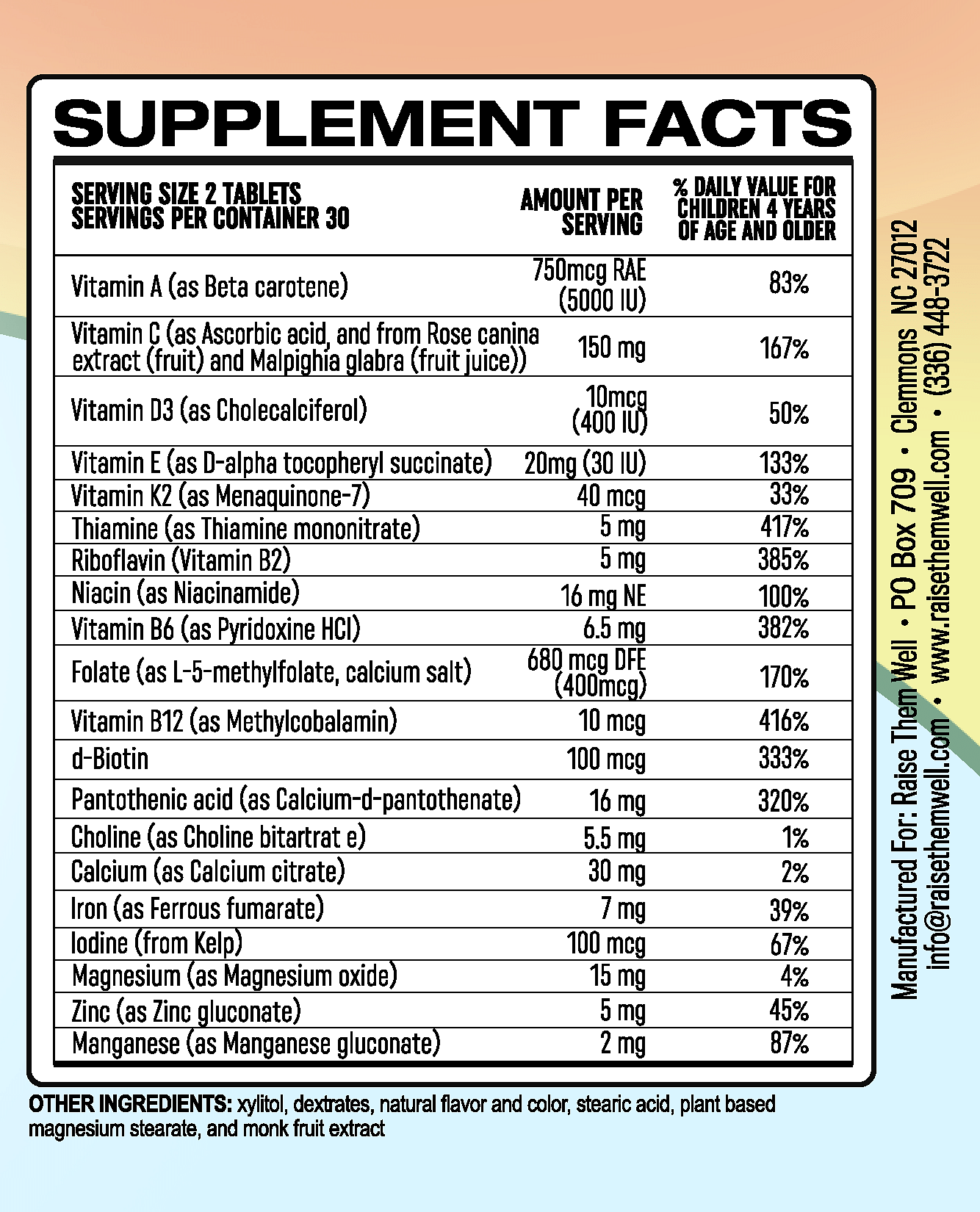 Children's Chewable Vitamin with All-Natural Colors, Flavors, and Sweeteners