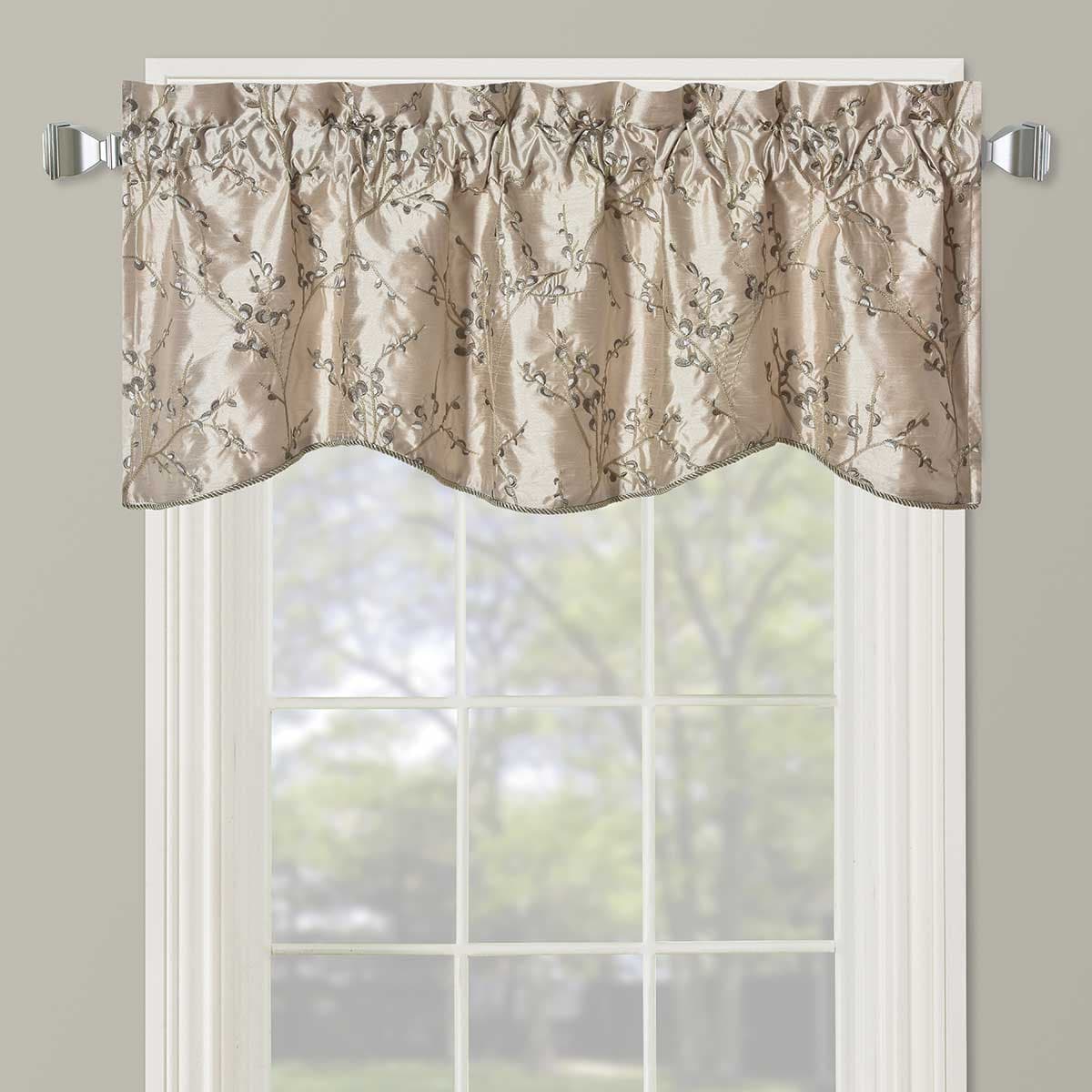 Chloe Lined Embroidered Valance 52" W X 17" L (Single)