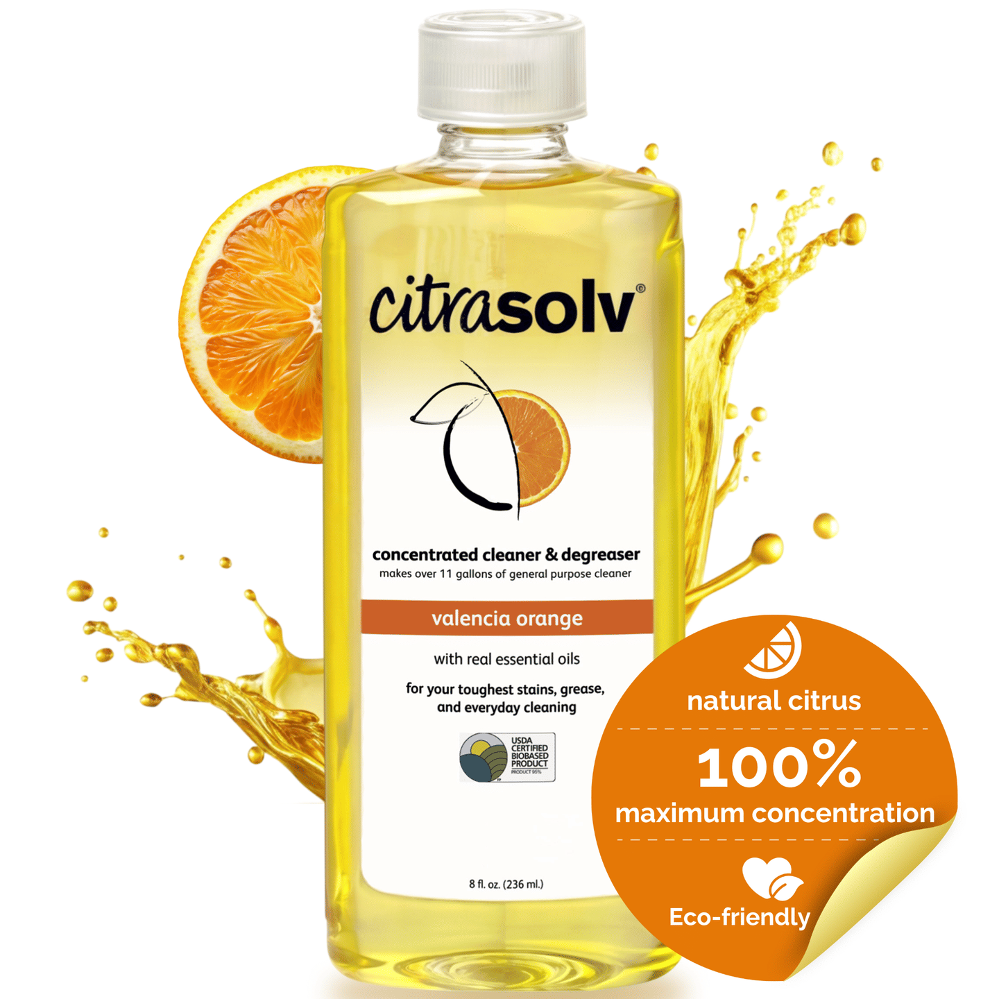 Citra Solv Concentrated Cleaner & Degreaser, Deodorizer, Home & Outdoor, Adhesive Remover, Natural Orange Oil