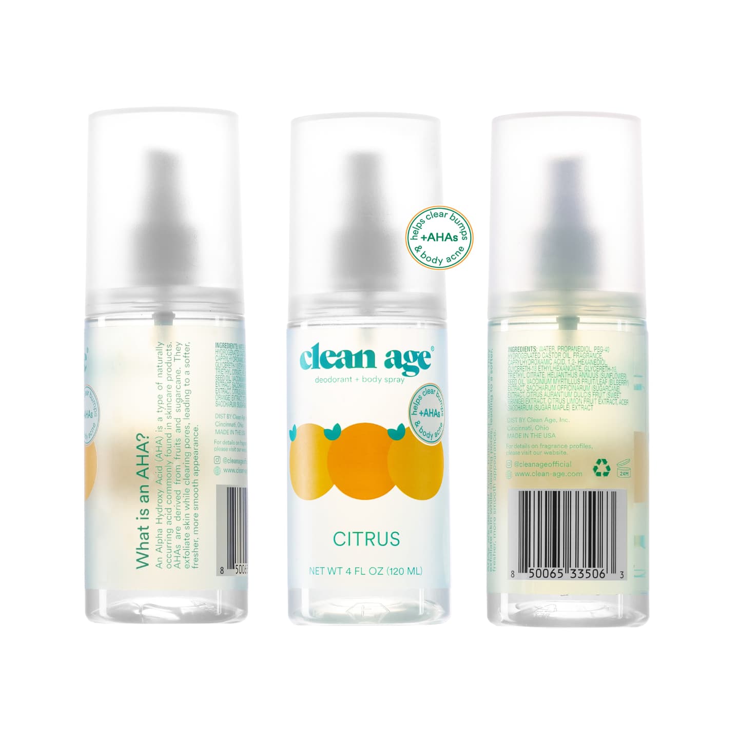 Citrus Glow Duo: AHA Deodorant + Body Spray Set