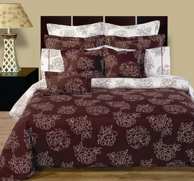 Cloverdale 11-PC Duvet Cover & Sheet Set Reversible 100% Cotton Bedding Set