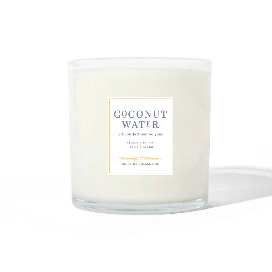 Coconut Water x @Dontletthemfoolyou2 Natural Candle 55oz Rosaline Collection