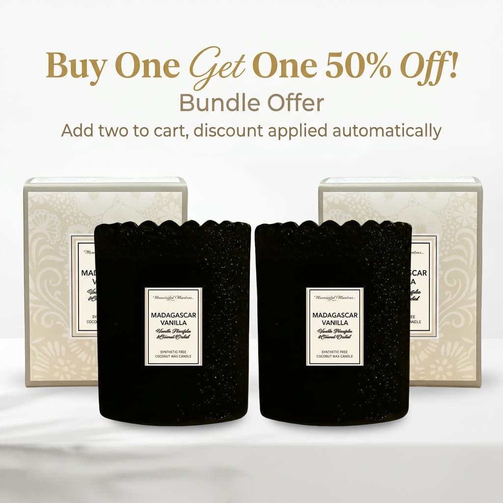 Meaningful Mantras Madagascar Vanilla Candle – Buy One, Get One 50% Off!