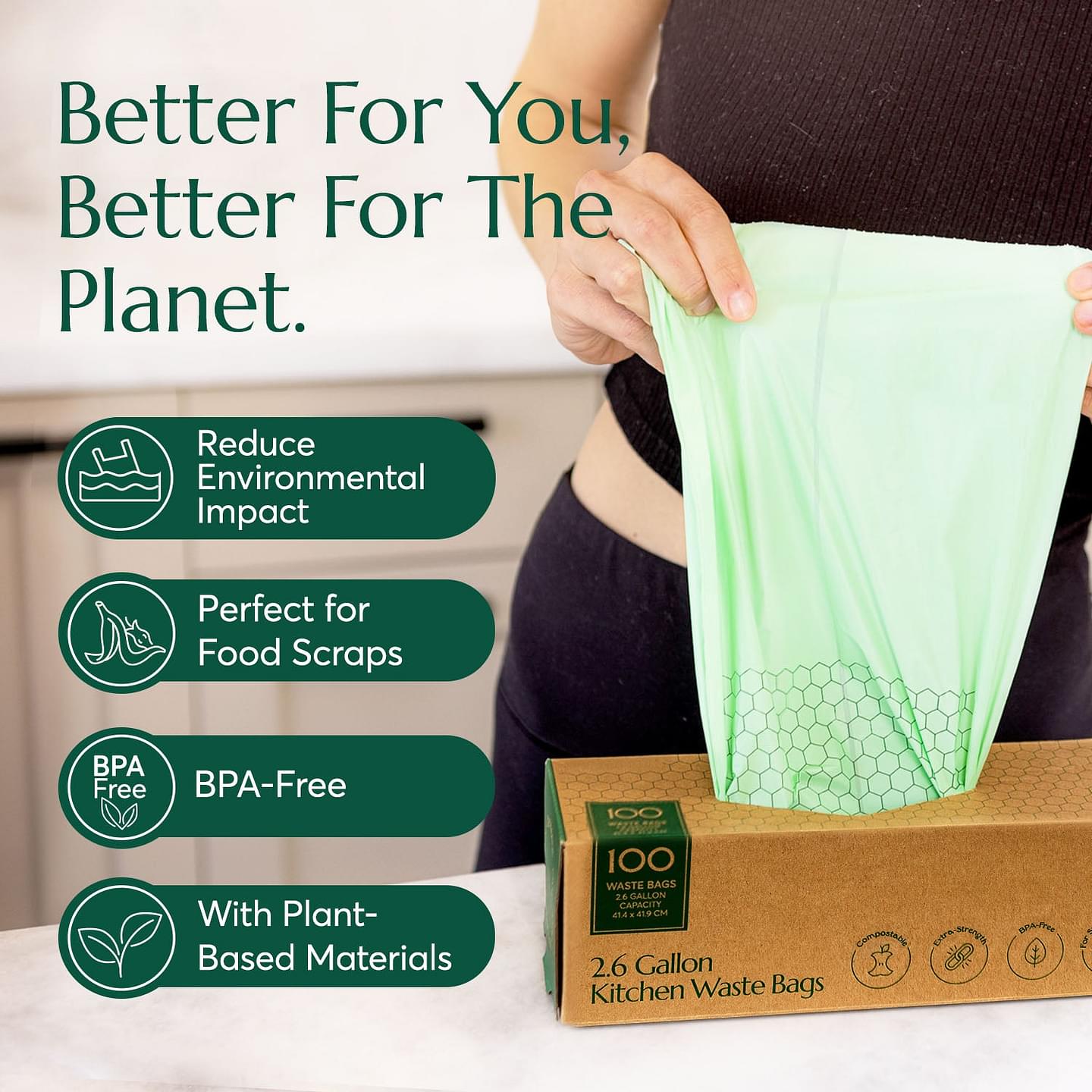 Compostable* 2.6-Gallon Trash Bags