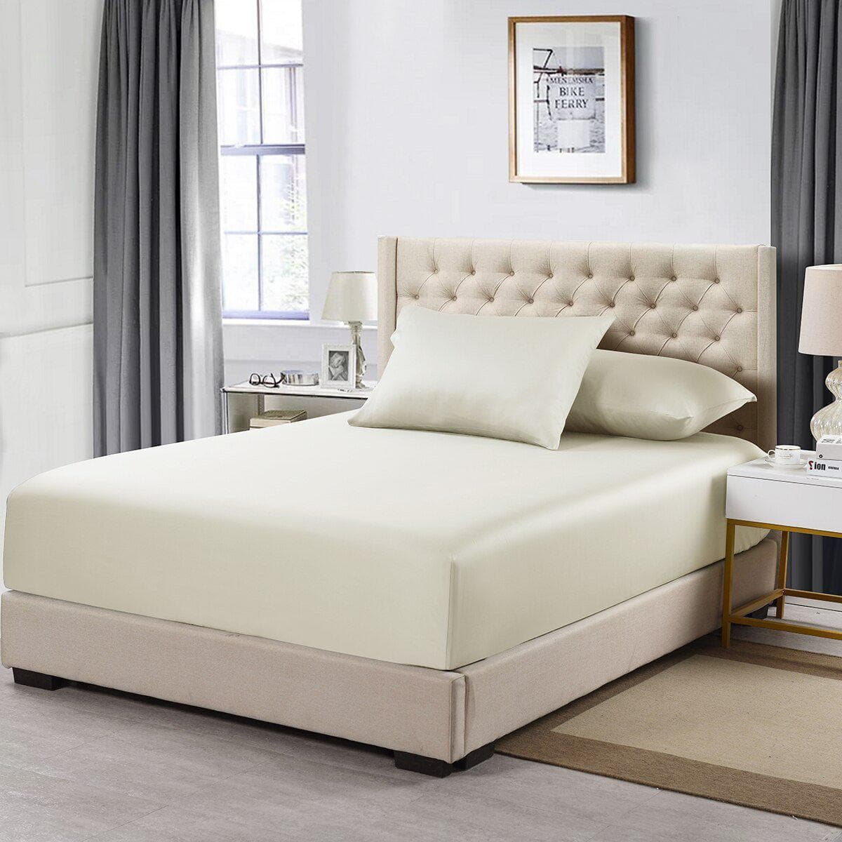 Cotton Fitted Sheet Only - Solid 600 Thread Count