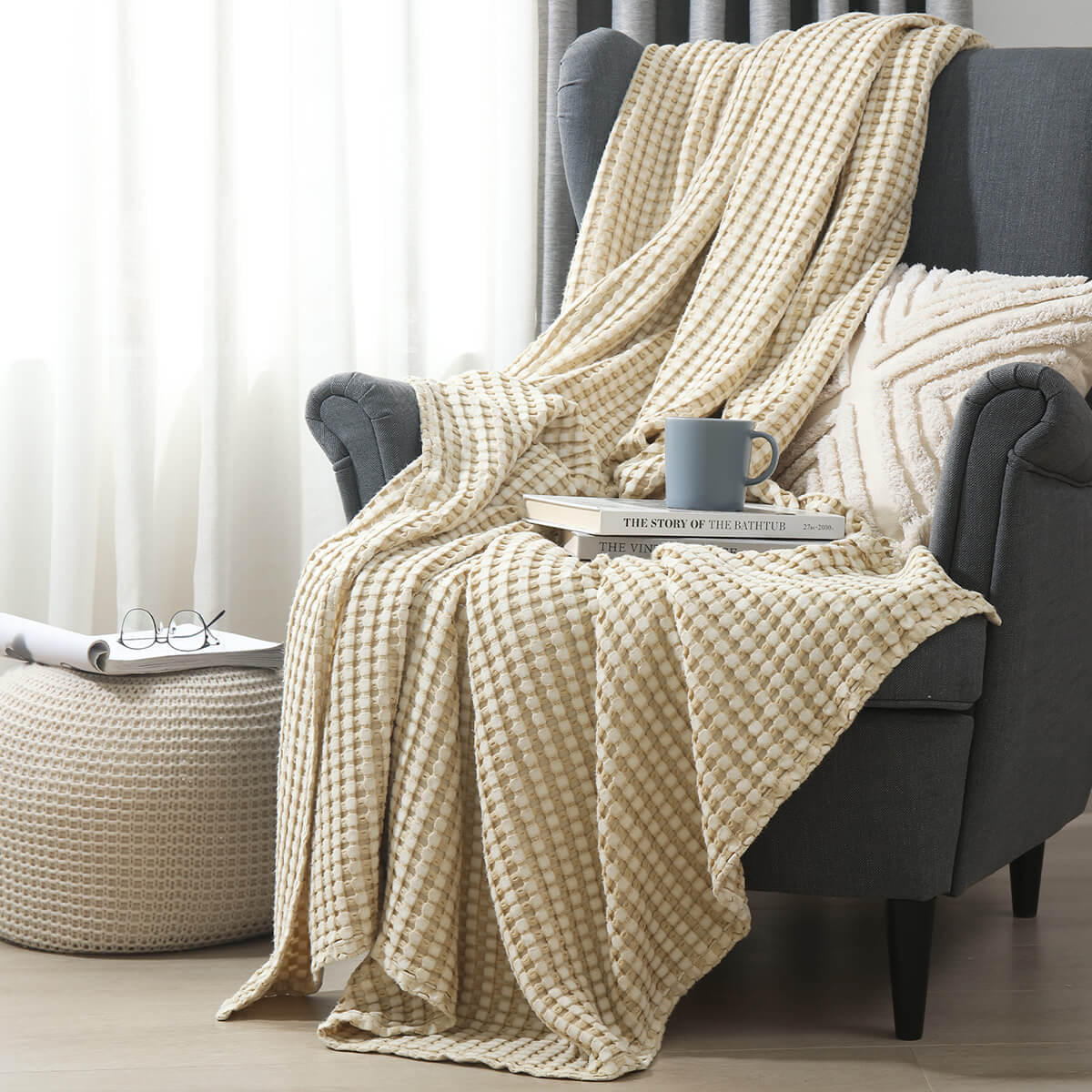 Cozy Bamboo Waffle Blanket/Throw