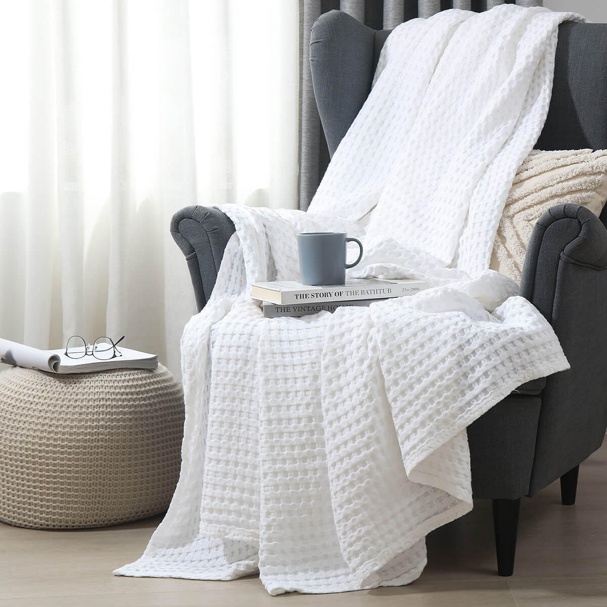 Cozy Bamboo Waffle Blanket/Throw