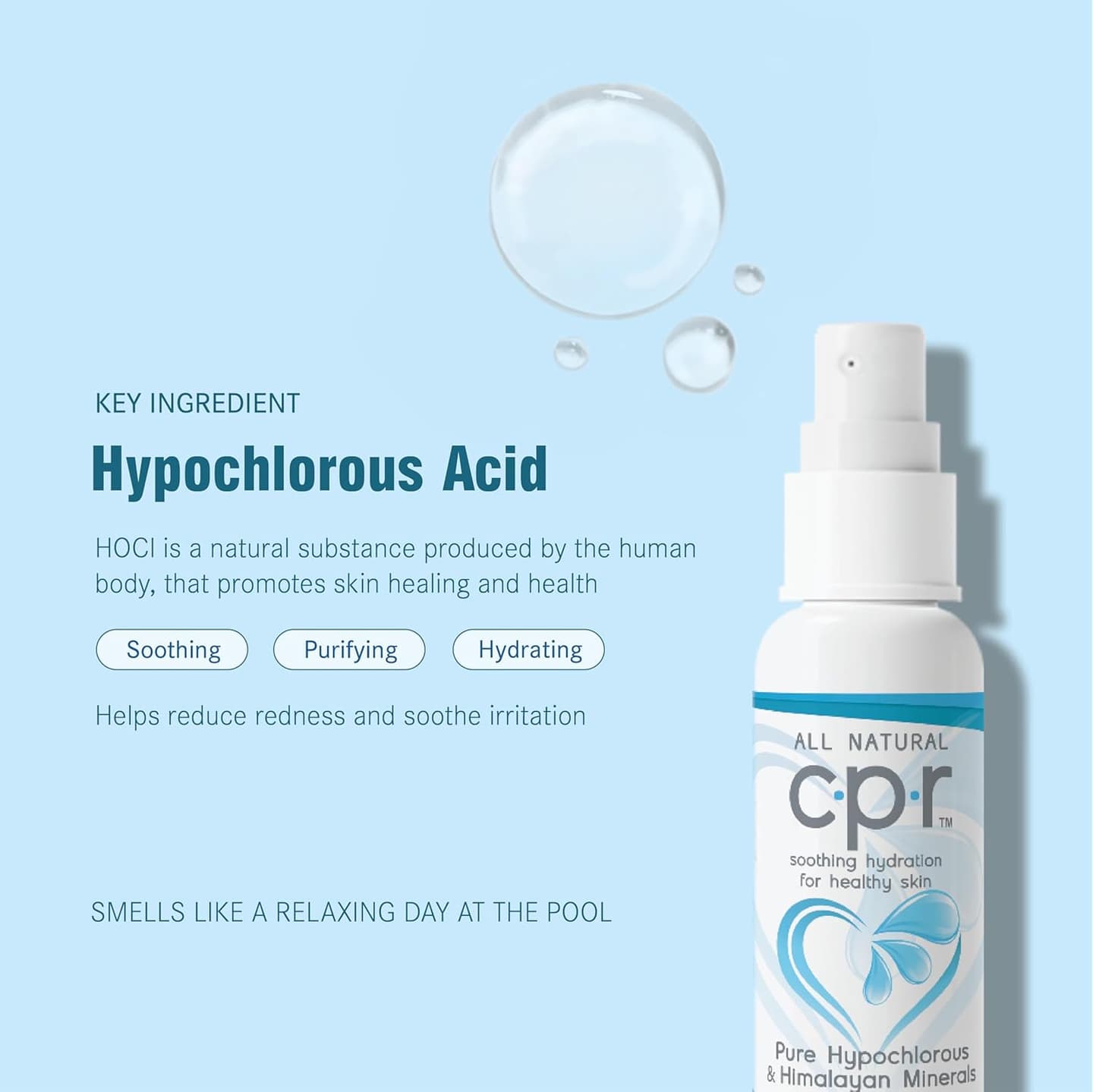 CPR Hydrating Facial Mist with Hypochlorous Acid Travel-Size Skin Care Solution for Hydration and Acne Relief, Hypoallergenic and Suitable for All Skin Types, 2 fl oz (59mL) 2 Fl Oz (Pack of 1)