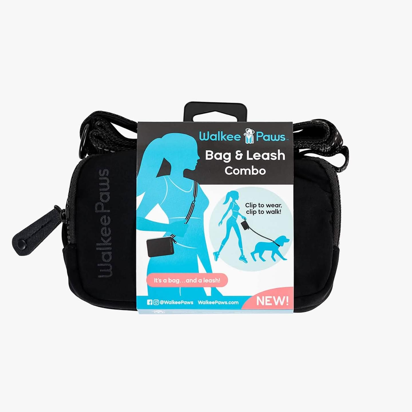 Cross Body Dog Walking Bag with Convertable Leash