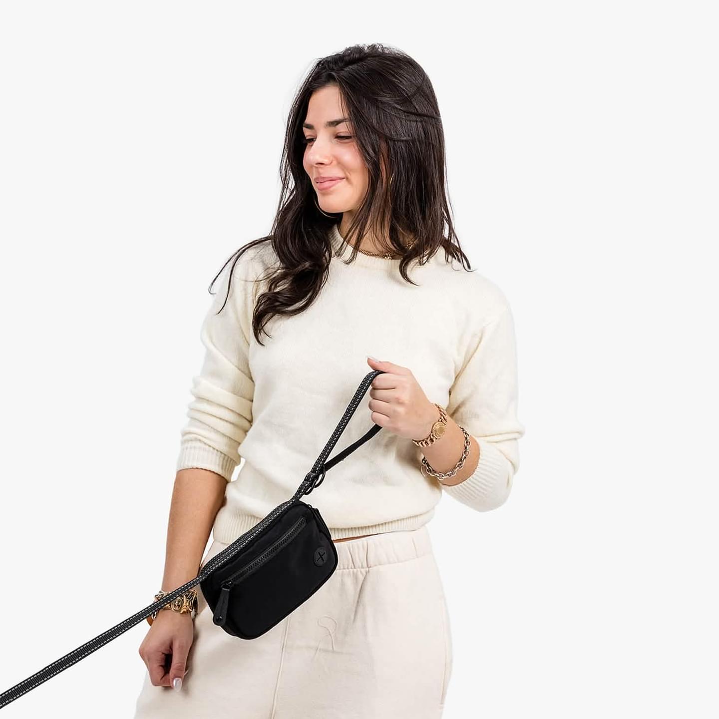 Cross Body Dog Walking Bag with Convertable Leash