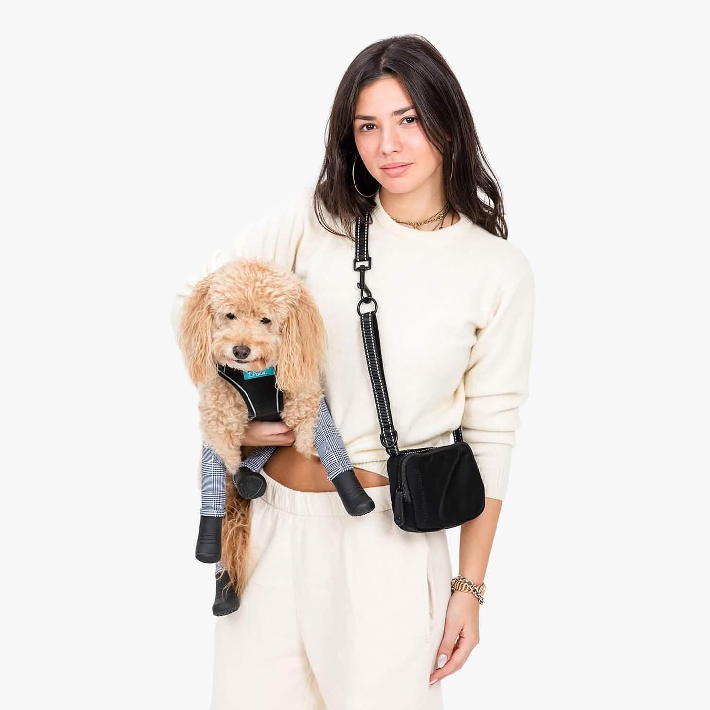 Cross Body Dog Walking Bag with Convertable Leash