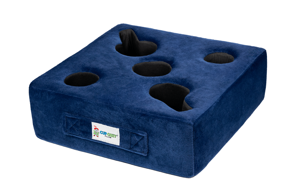 Cup Cozy Pillow 5 Hole Blue