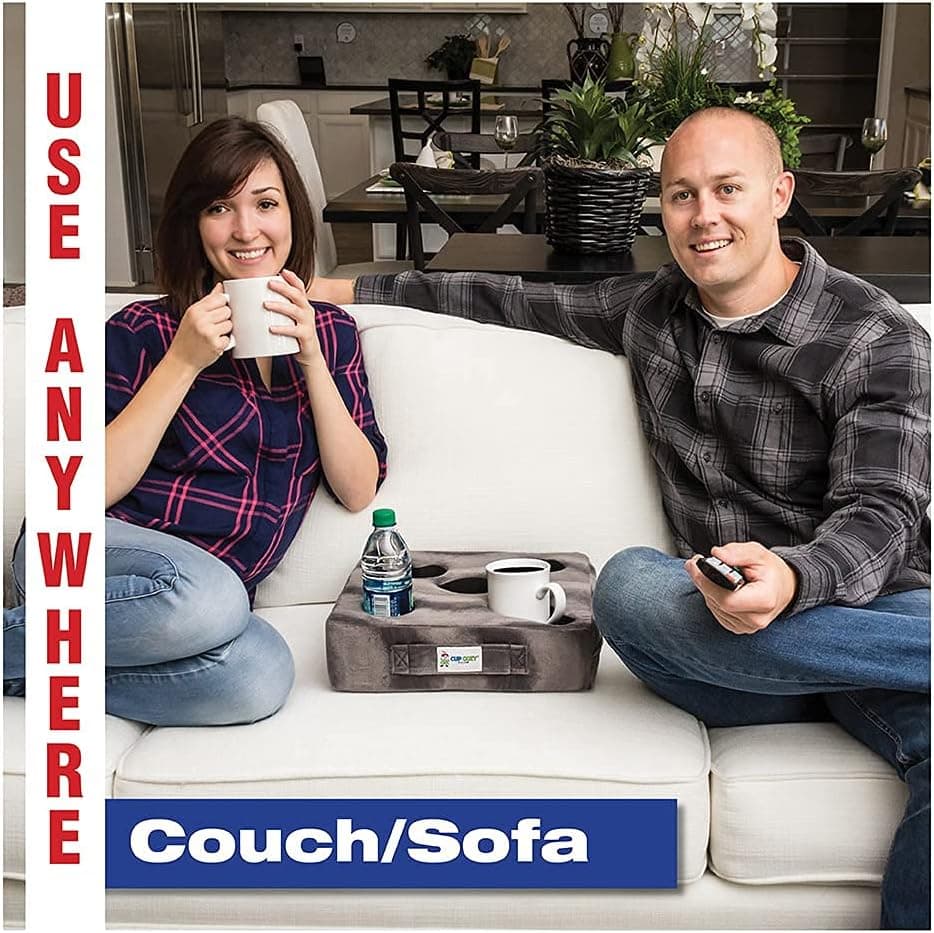 Cup Cozy Pillow 5 Hole Gray