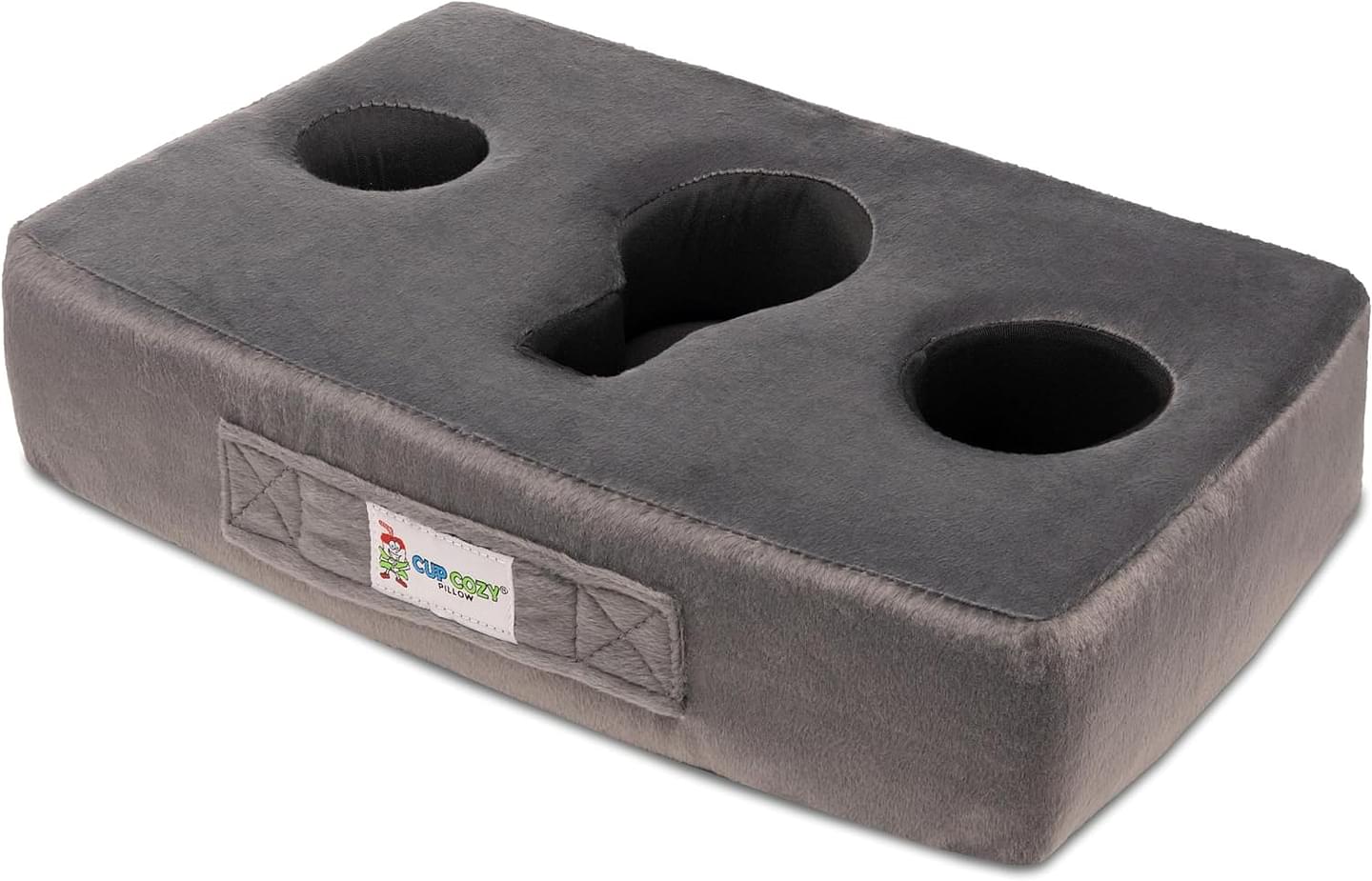 Cup Cozy Pillow (Gray) *As Seen on TV*-The World's Best Cup Holder! Keep Your Drinks Close and Prevent Spills. Use it Anywhere-Couch, Floor, Bed, Man cave, car, RV, Park, Beach and More!