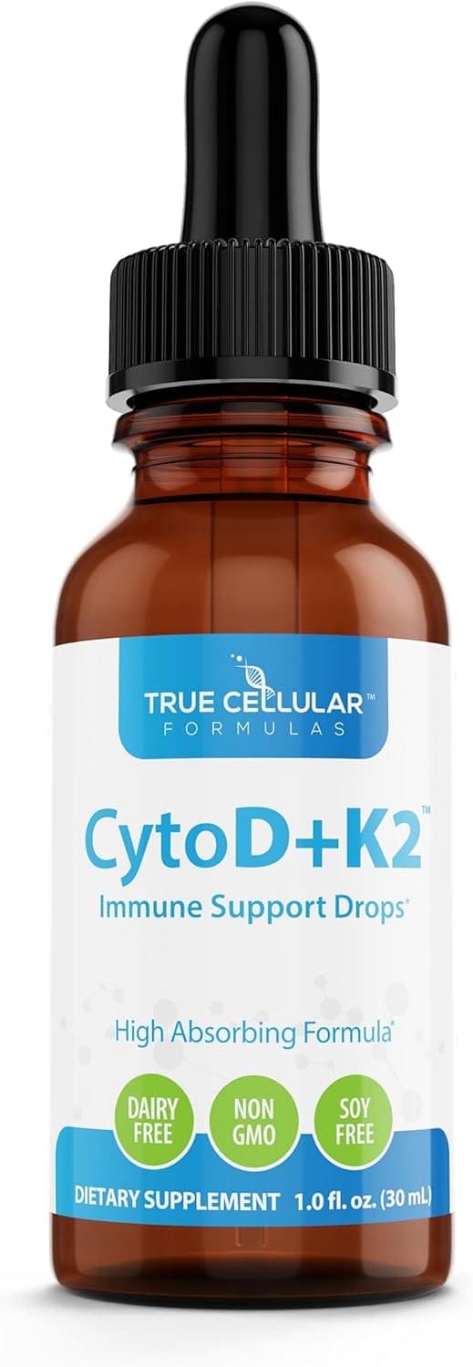 CytoD+K2 1 FL OZ Vitamin D Vitamin K2 Organic Olive Oil Immune Support Drops 30 Servings