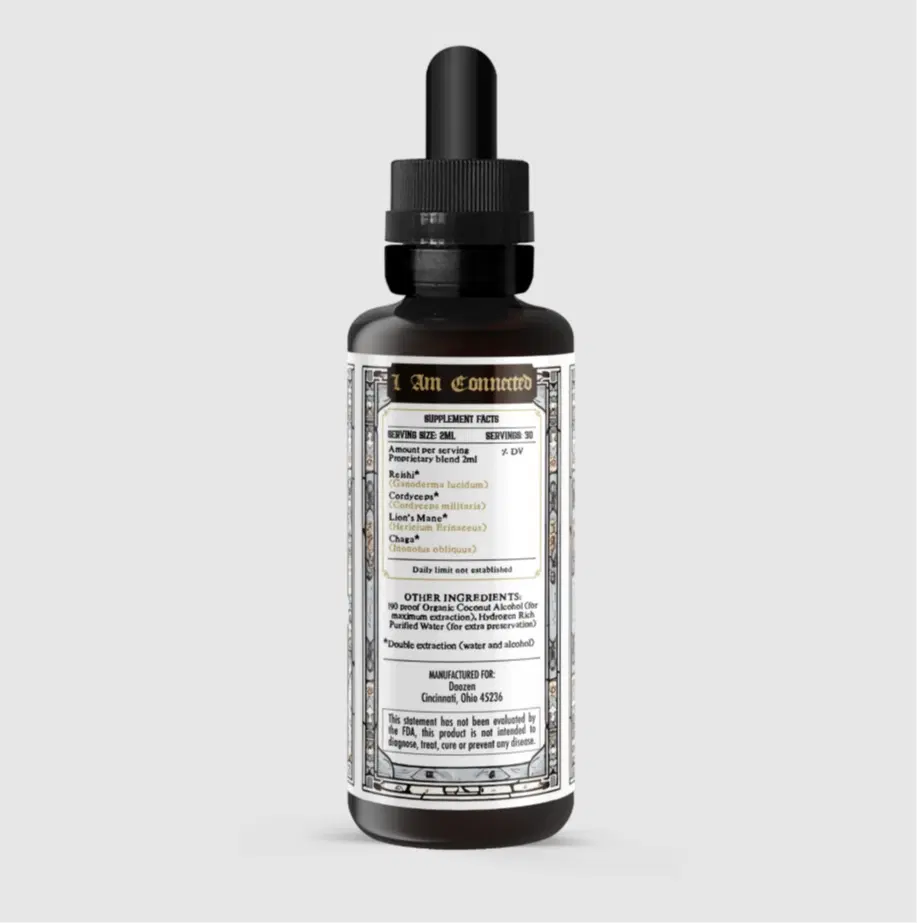 DaoZen - 4 Kinoko - Four-Mushroom Superfood Tincture (Reishi, Lion’s Mane, Cordyceps, Chaga) for Energy & Wellness